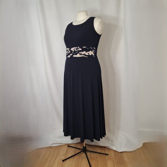 Jessica Howard Ladies Beautiful Blue Ruched Waist Fit & Flare Dress - Size 14W - Picture 14 of 16